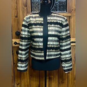 Night Life Rothschild Medium size gold and black cropped jacket